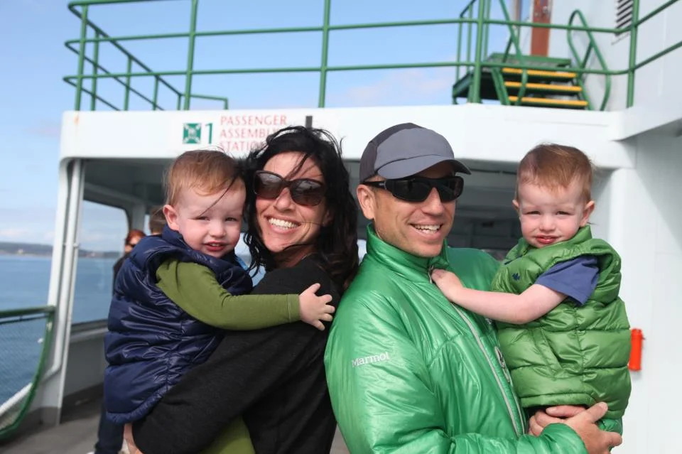 The whole posse on the ferry in Puget Sound, WA