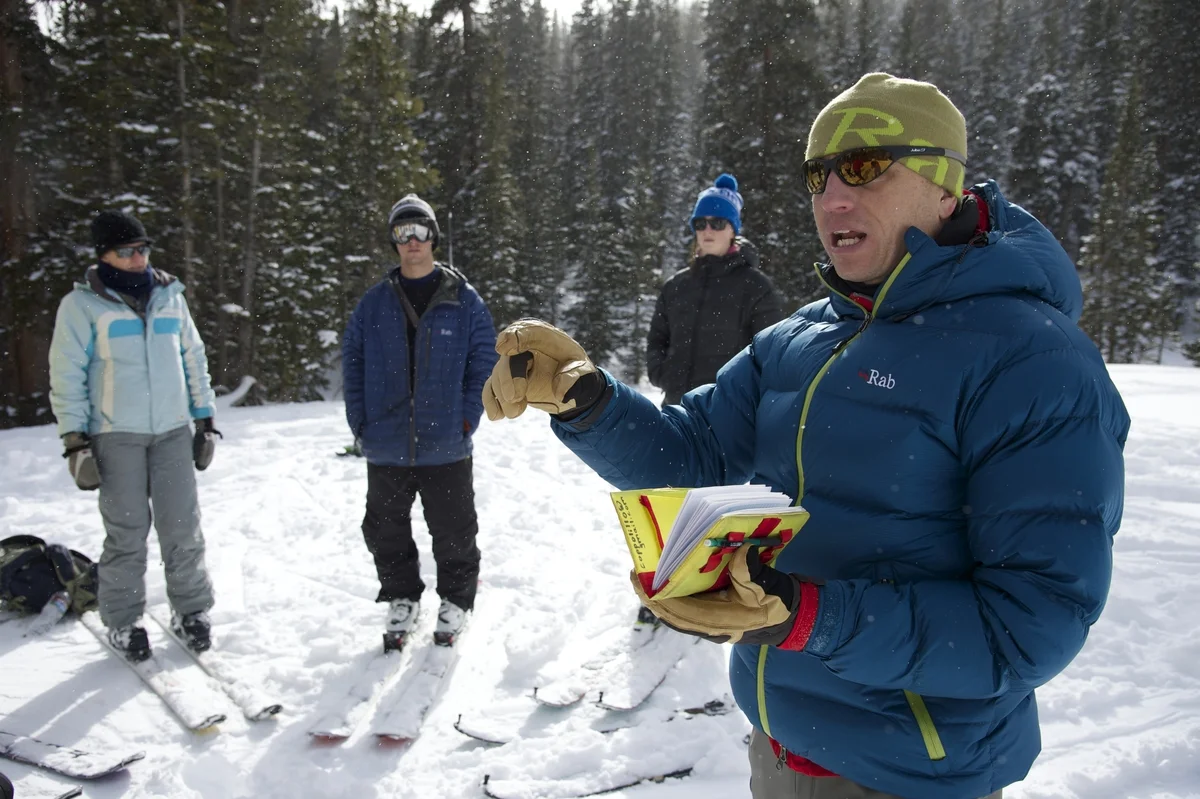 An AIARE 1 avalanche course on Berthoud Pass.