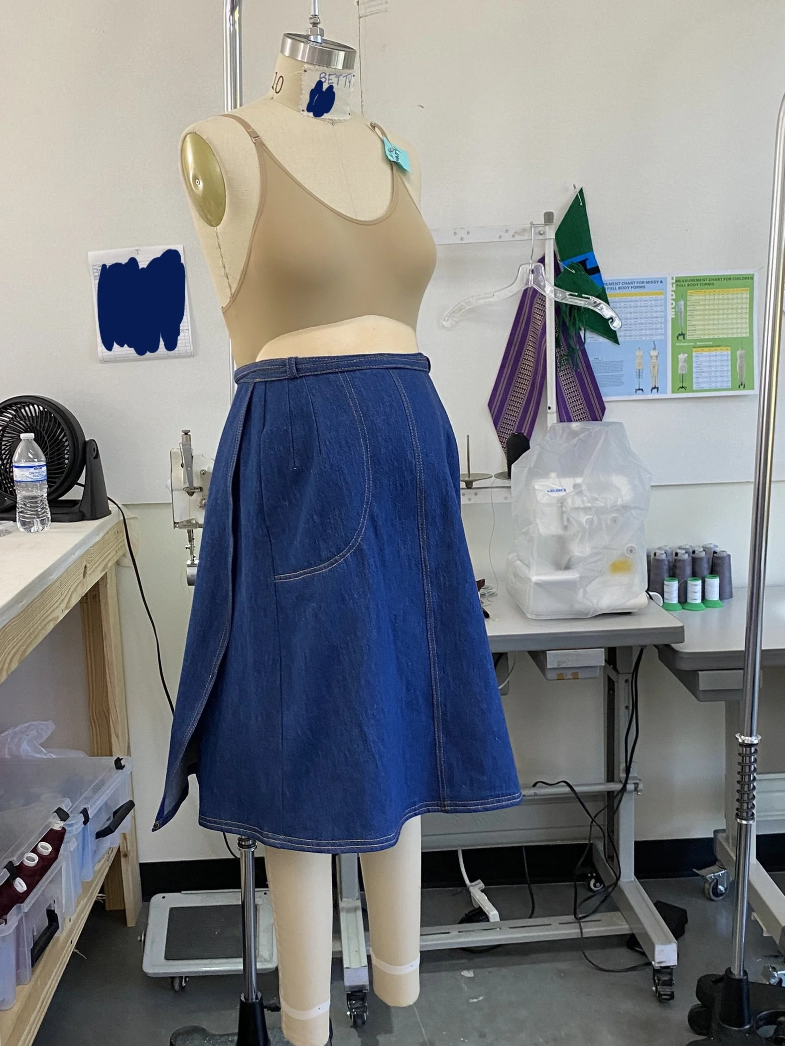 Denim wrap skirt