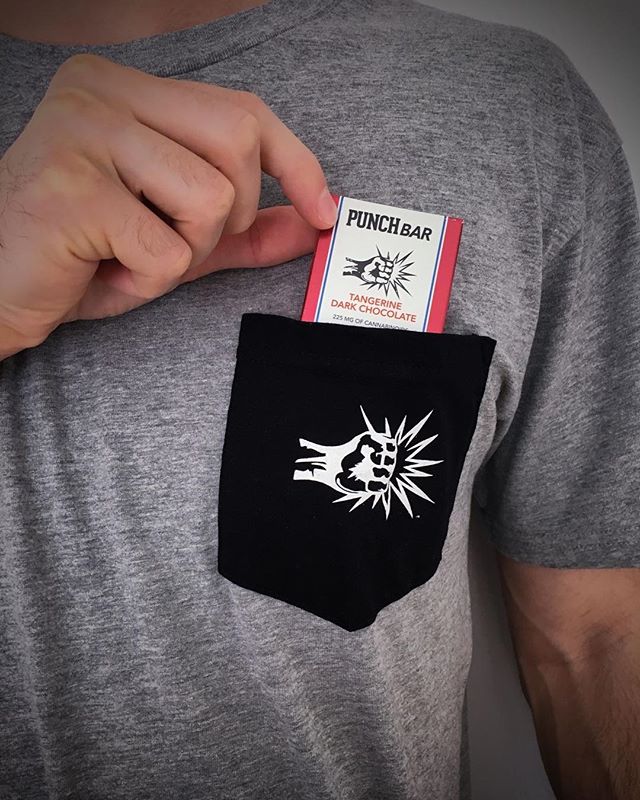 Punch Pocket Tees available now in our online shop! Perfect on the go storage for your favorite Punch products and more 👊🏼 || #PunchEdibles #PunchOut #WhatsInYourEdible