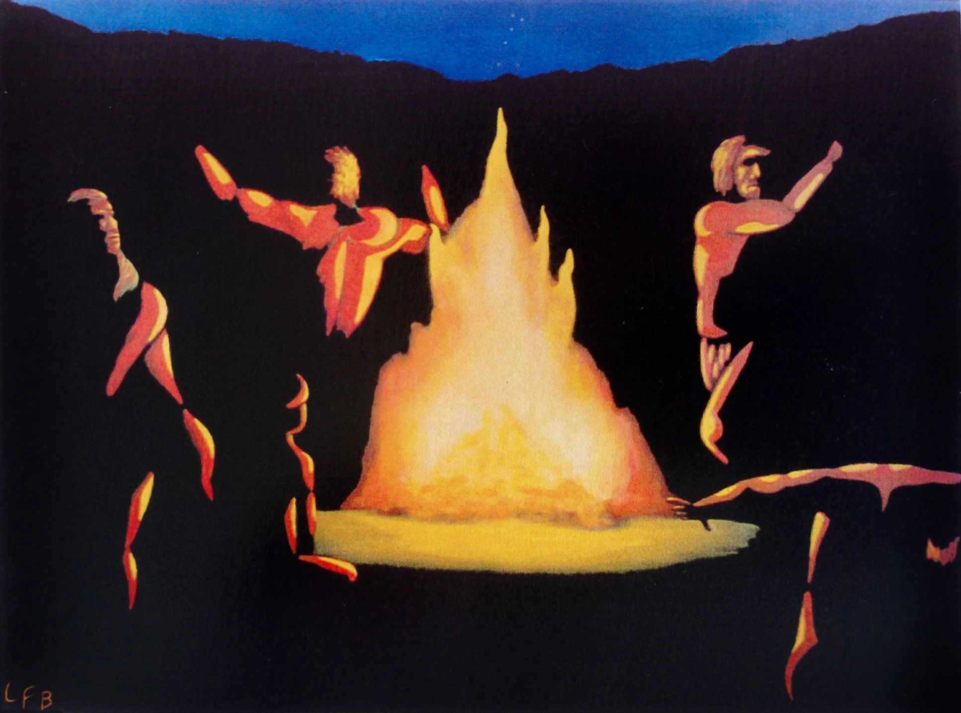 EVENING DANCE - 71" X 93", Acrylic and oil on canvas w/ varnish