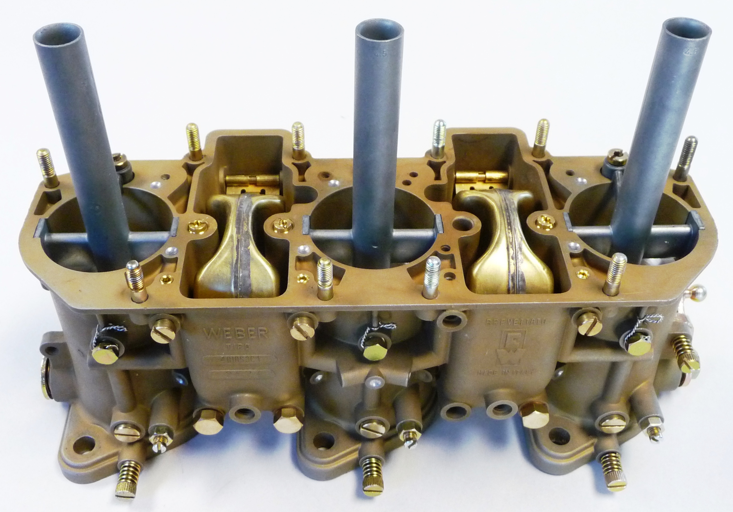 Tall auxiliary venturis, blue-printed fuel floats and tune-able idle air bleed jets