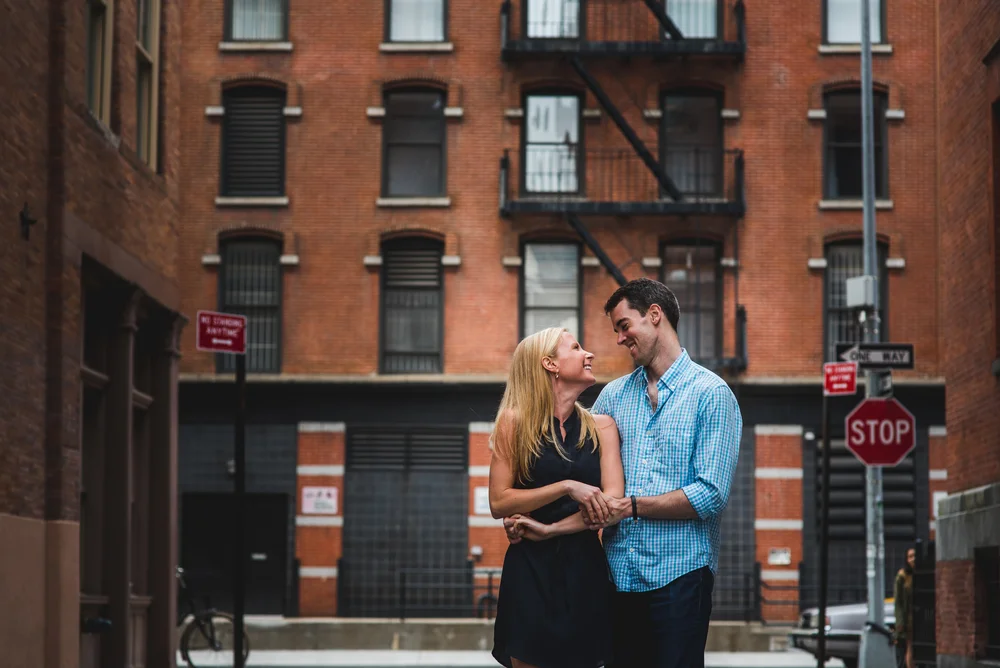 SoHo engagement session with a couple photographed on the streets of Manhattan New York