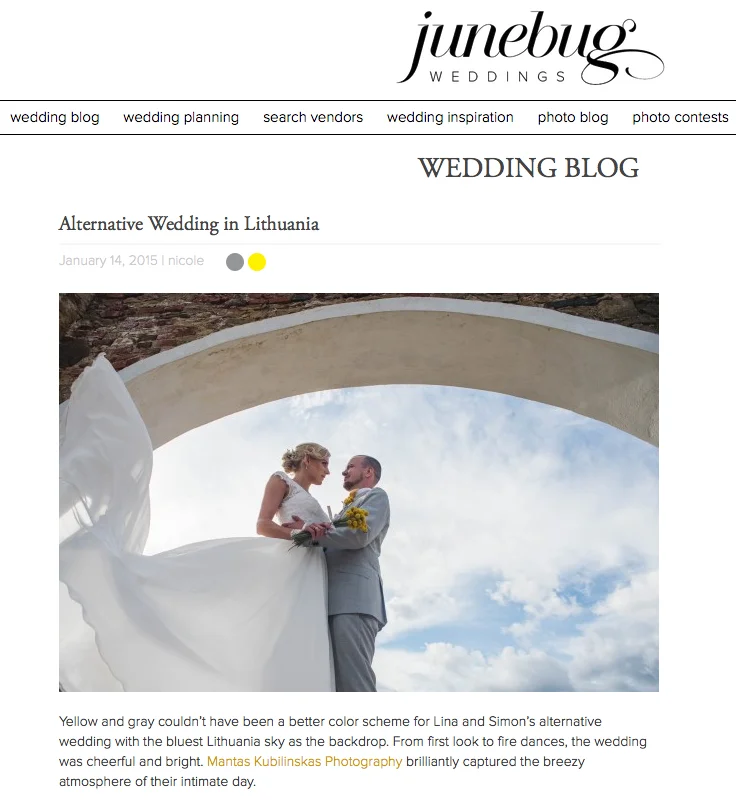 Junebug Weddings blog feature