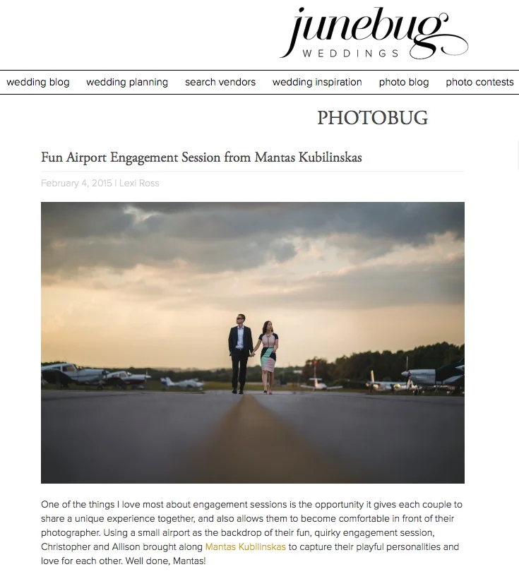 Junebug Weddings Photobug feature