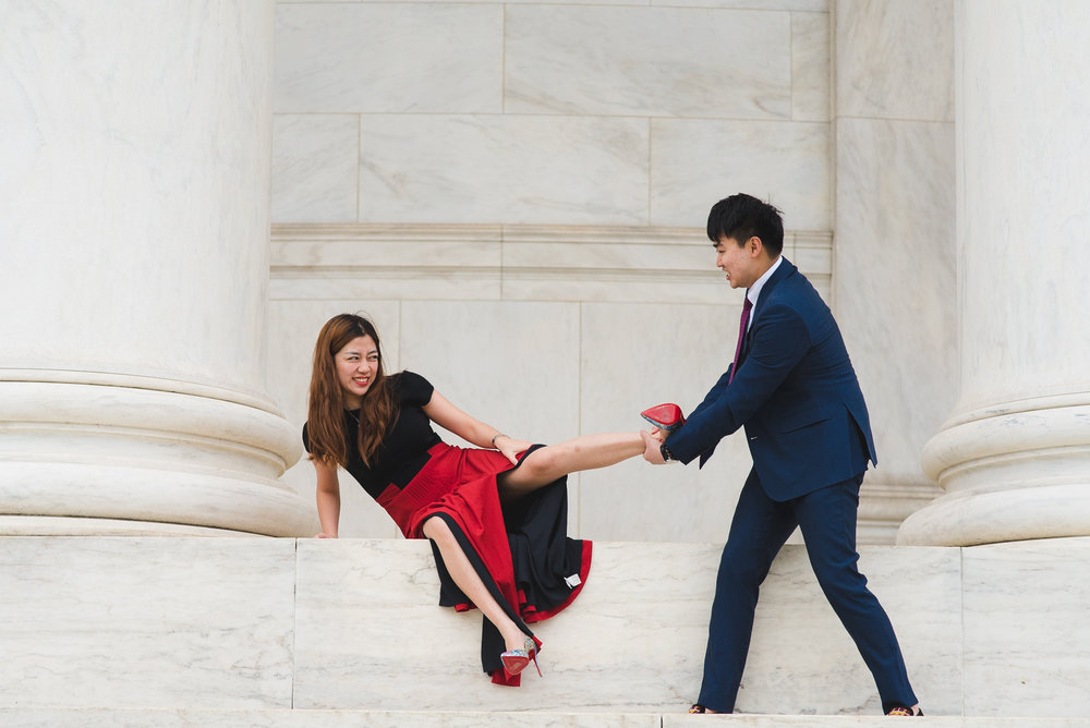  Creative engagement photographer Lincoln Memorial 