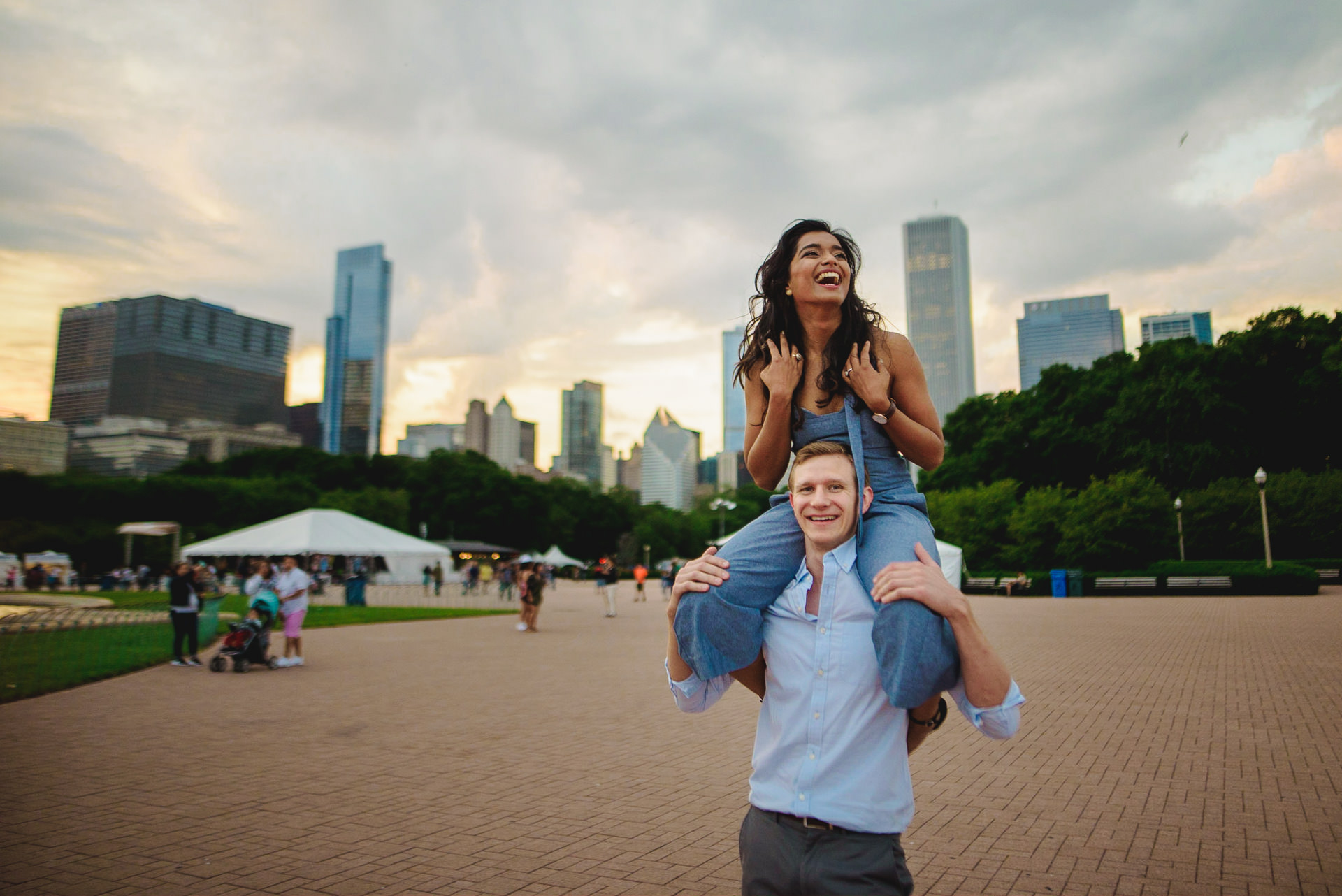  Millennium Park engagement photography 