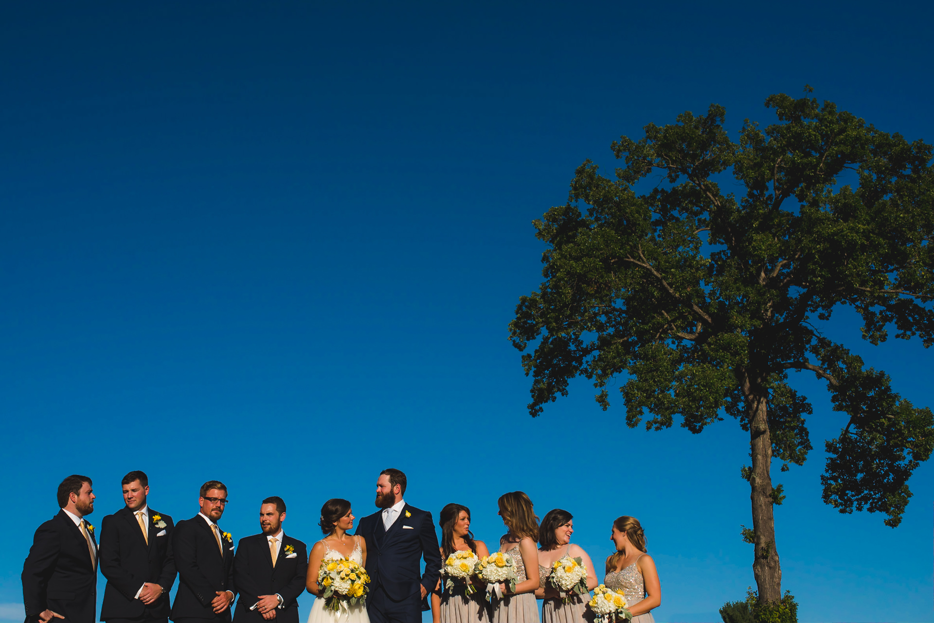 Creative bridal party portrait at Manor Country Club