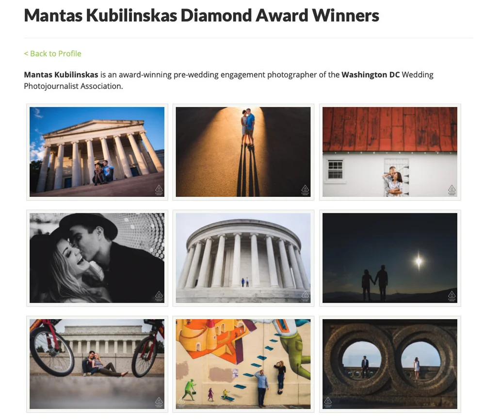 Diamond Award winners page for Mantas Kubilinskas