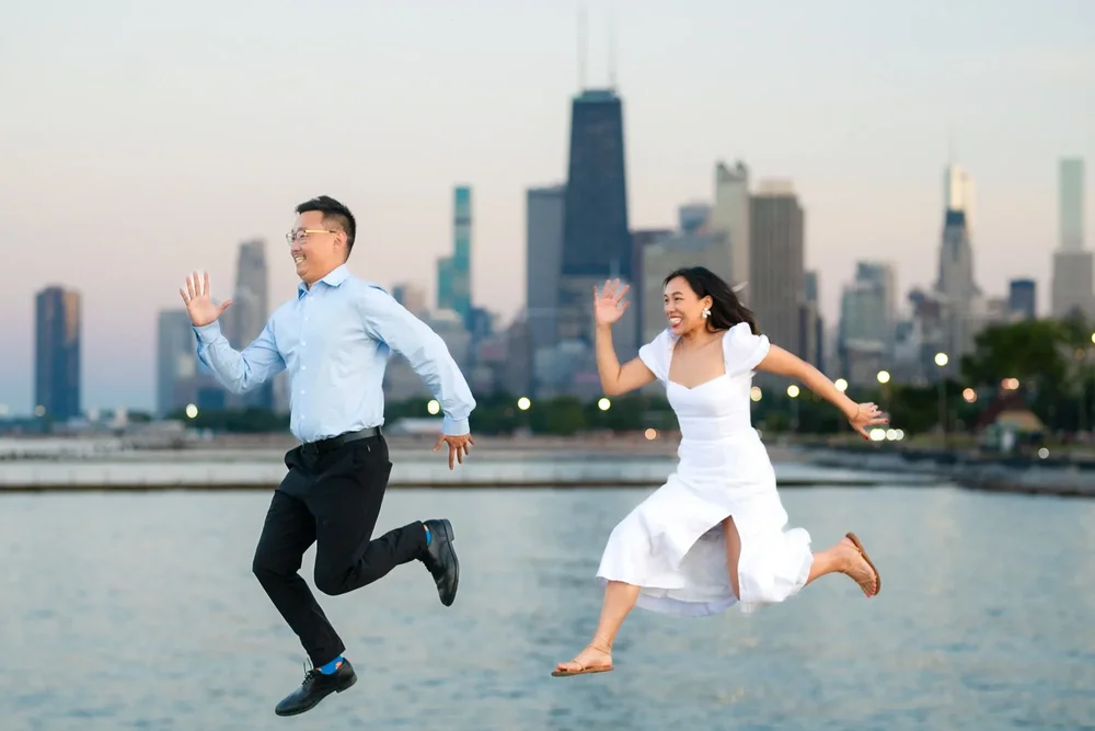 Chicago engagement photos at the lakefront