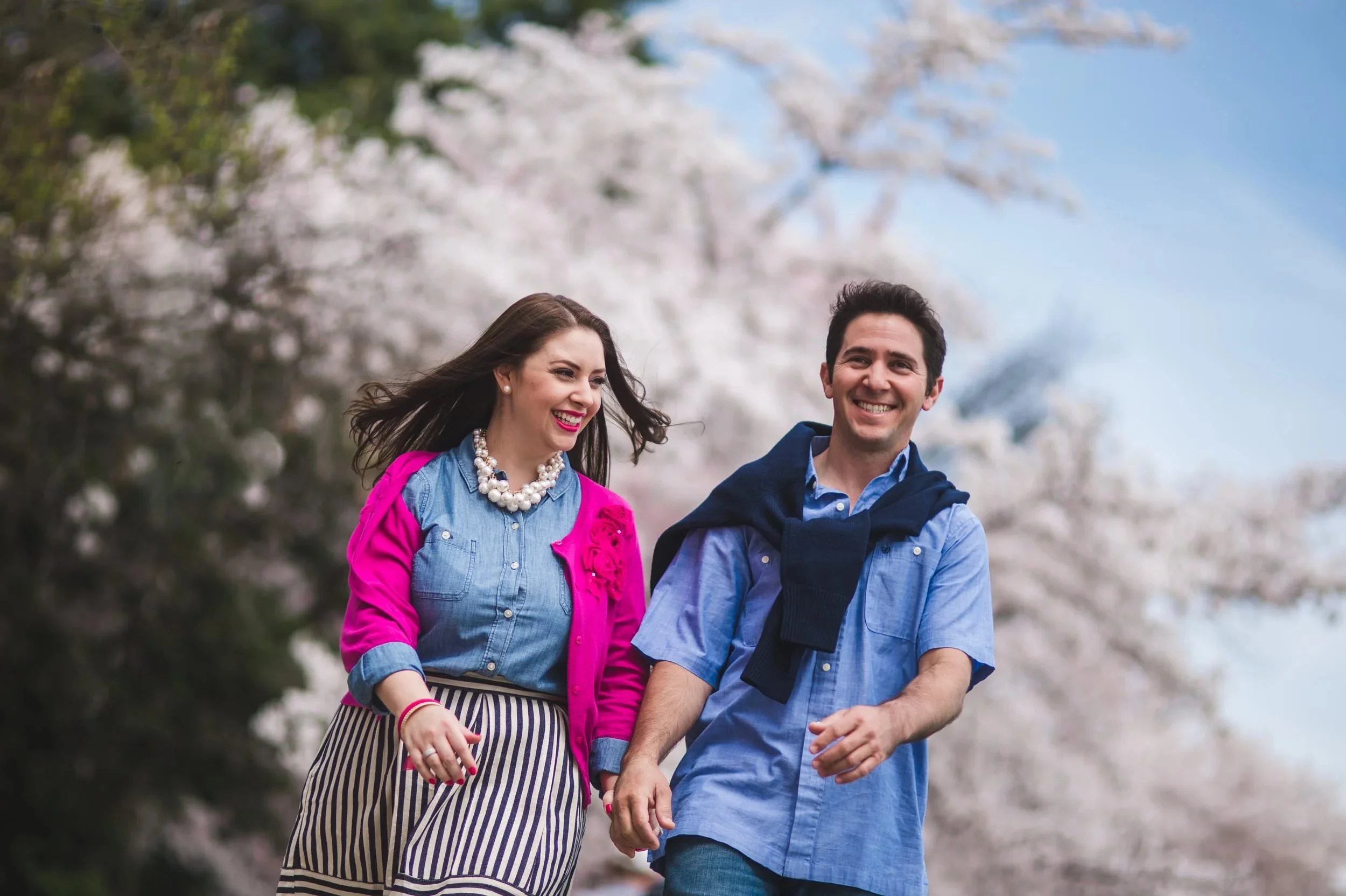 Cherry Blossom Engagement Session in Washington DC