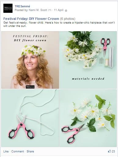 Tresemme, Facebook content strategy