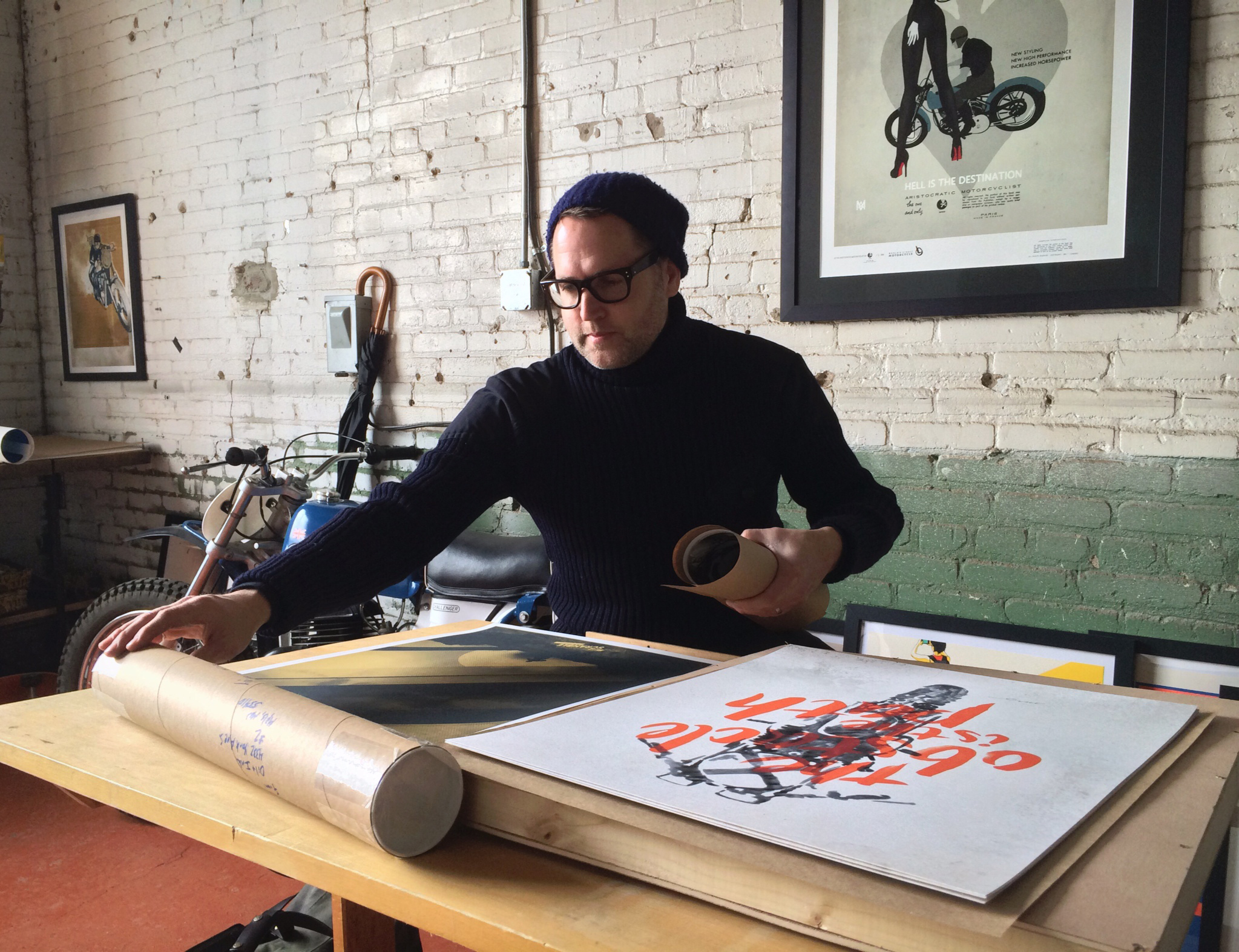Oil&Ink founder John Christenson working in the Oil&Ink studio