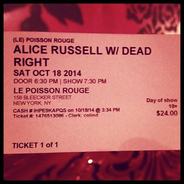 NEW YORK: ALICE RUSSELL GIG