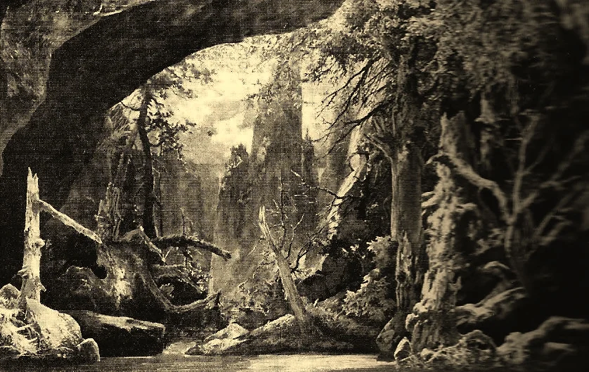 Scenery for the Wolf's Glen, Act II, Scene II from The Victor Book of the Opera
