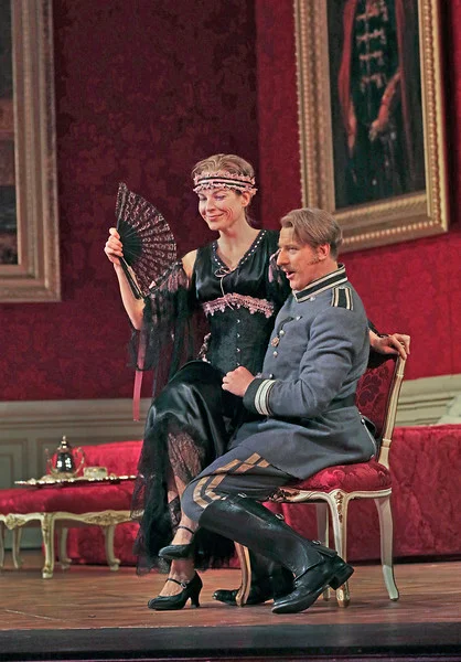 Octavian as Mariandel flirts with Ochs in Act I