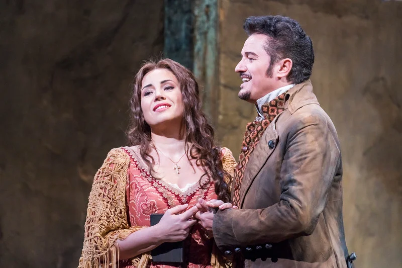 Luisa Miller (Sonya Yoncheva) and 'Carlo,' the Count's son Rodolfo (Piotr Beczała) in disguise