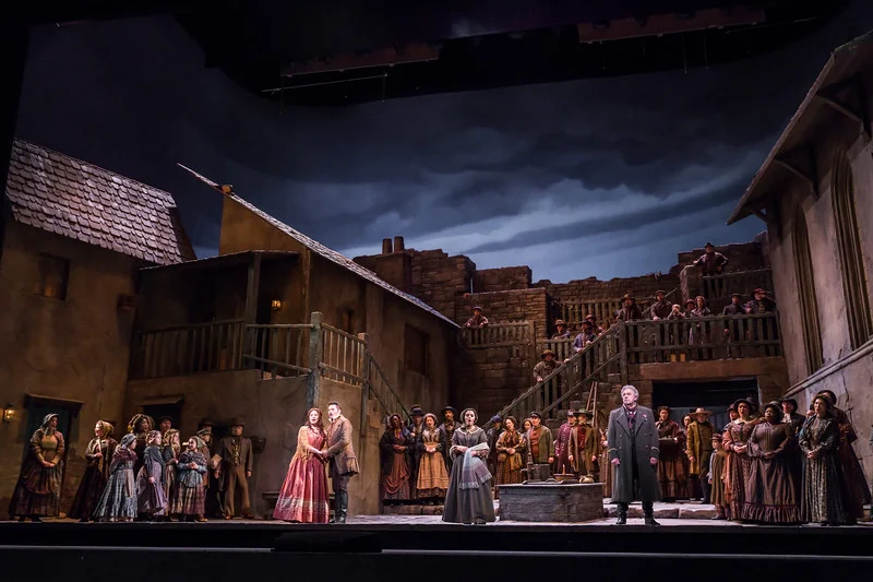 Village set for Luisa Miller , Act I