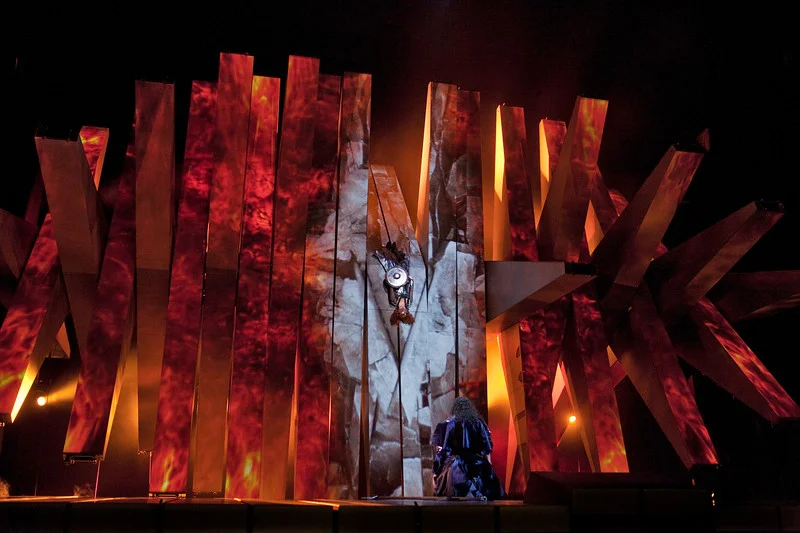 The Magic Fire in Act III here in the Robert LePage production at the Met