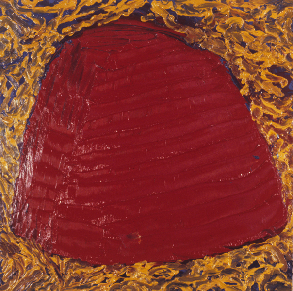  Red Monument , 1978. Oil on aluminum. 30 in x 30 in. 