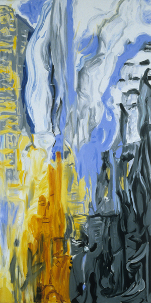   Cityscape with Indian Yellow , 1994. Oil on linen. 96 x 48 in. Collection High Museum of Art, Atlanta 