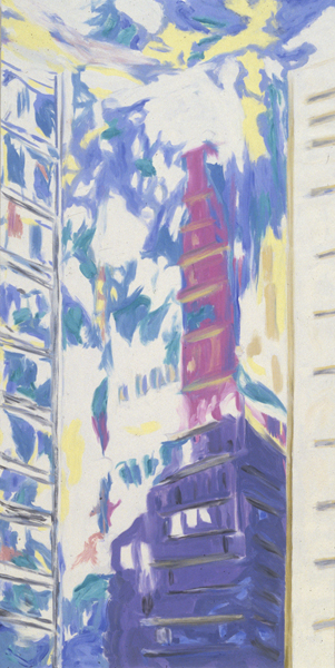   New York With Purple No. 3 , 2000. Oil on linen. 96 x 48 in. 