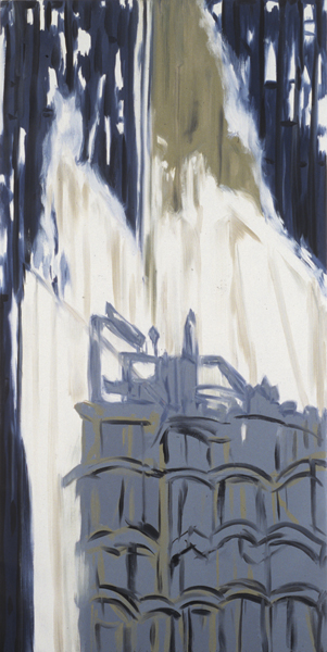   Cityscape Black/White/Grey No. 3 , 1994. Oil on linen. 96 x 48 in. 