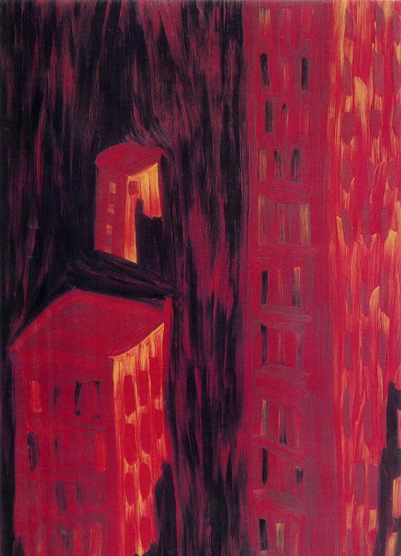   Downtown , 1981. Oil on canvas. 84 x 56 in. 