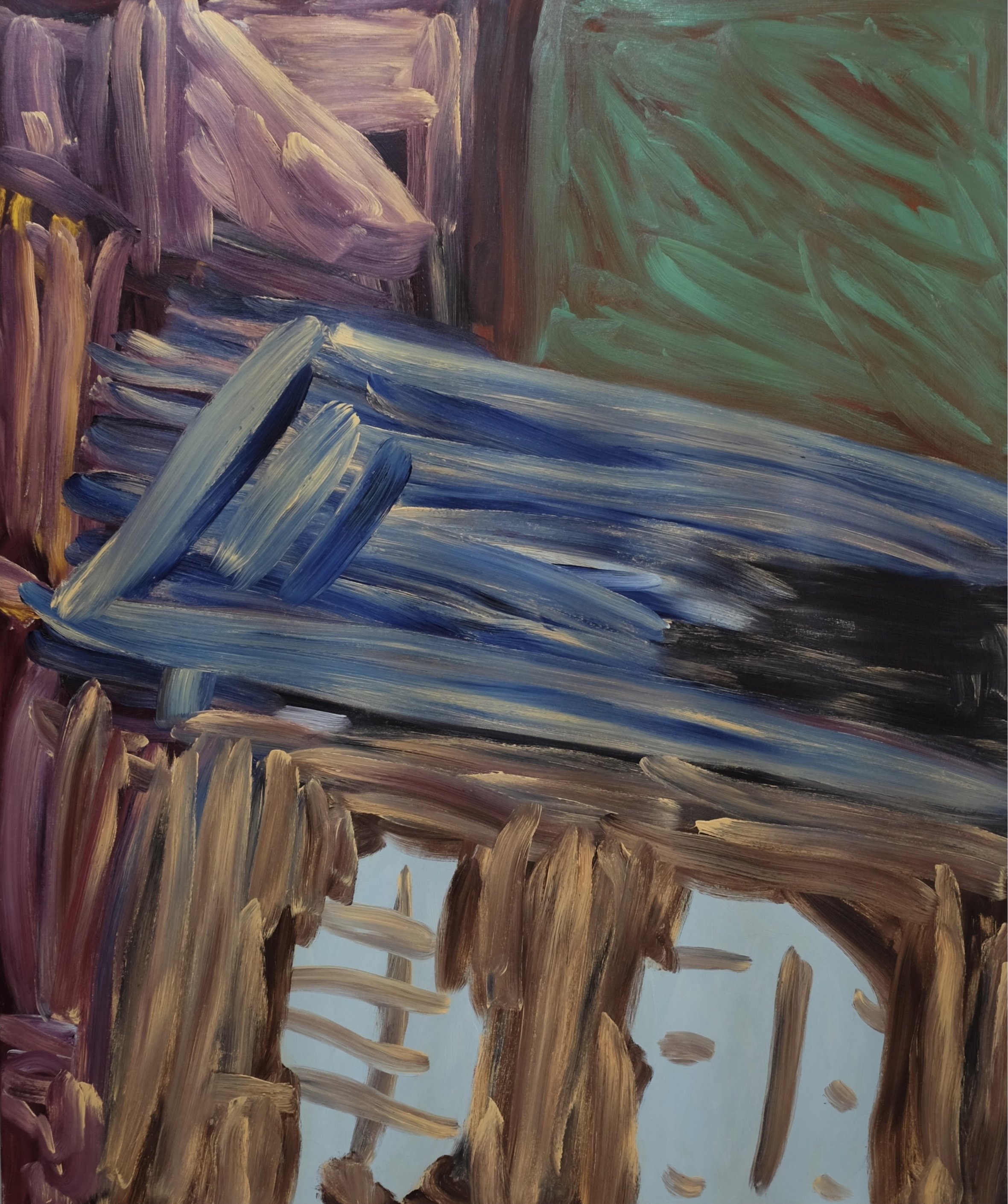   Blue Roof , 1984. Oil on linen. 72 x 60 in. 