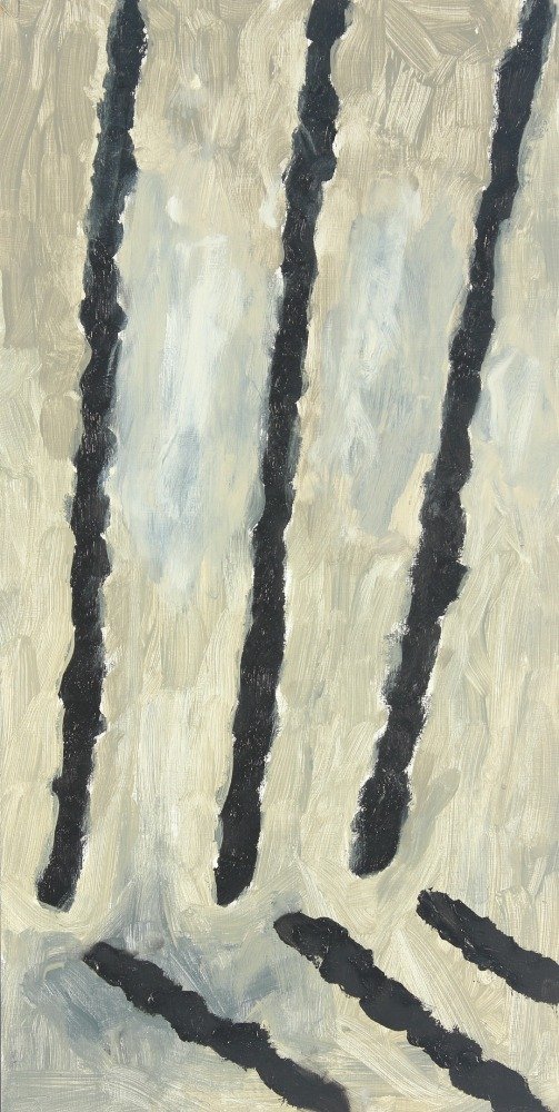   6 Lines , 2008. Oil on panel. 16 x 8 in. 