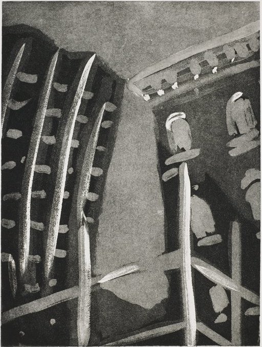   Intersection II , 1985. Lithograph and silkscreen on paper. Vermillion Editions Limited, Hopkins, Minn. 32 x 24.125 in. Collection Bowdoin College Museum of Art, Brunswick, Maine;  Minneapolis Institute of Art  