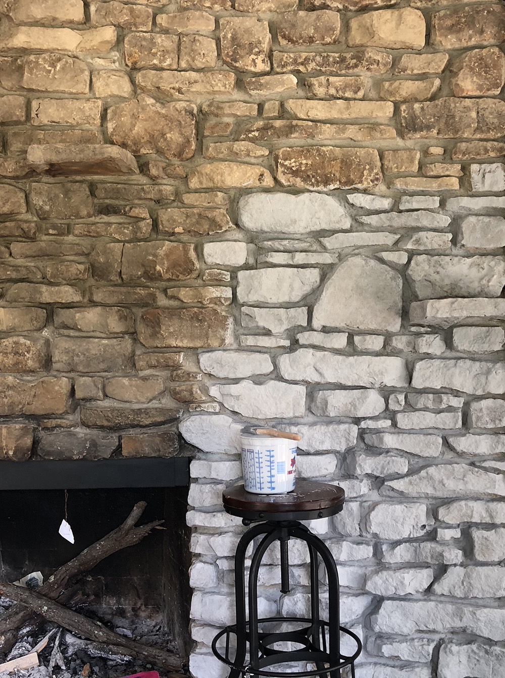 White Washing A Stone Fireplace, How To Clean A Fieldstone Fireplace