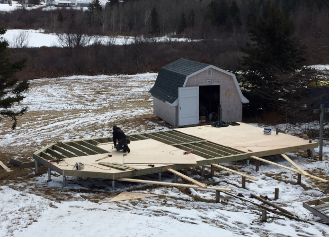 Construction of Studio - View from Cottage