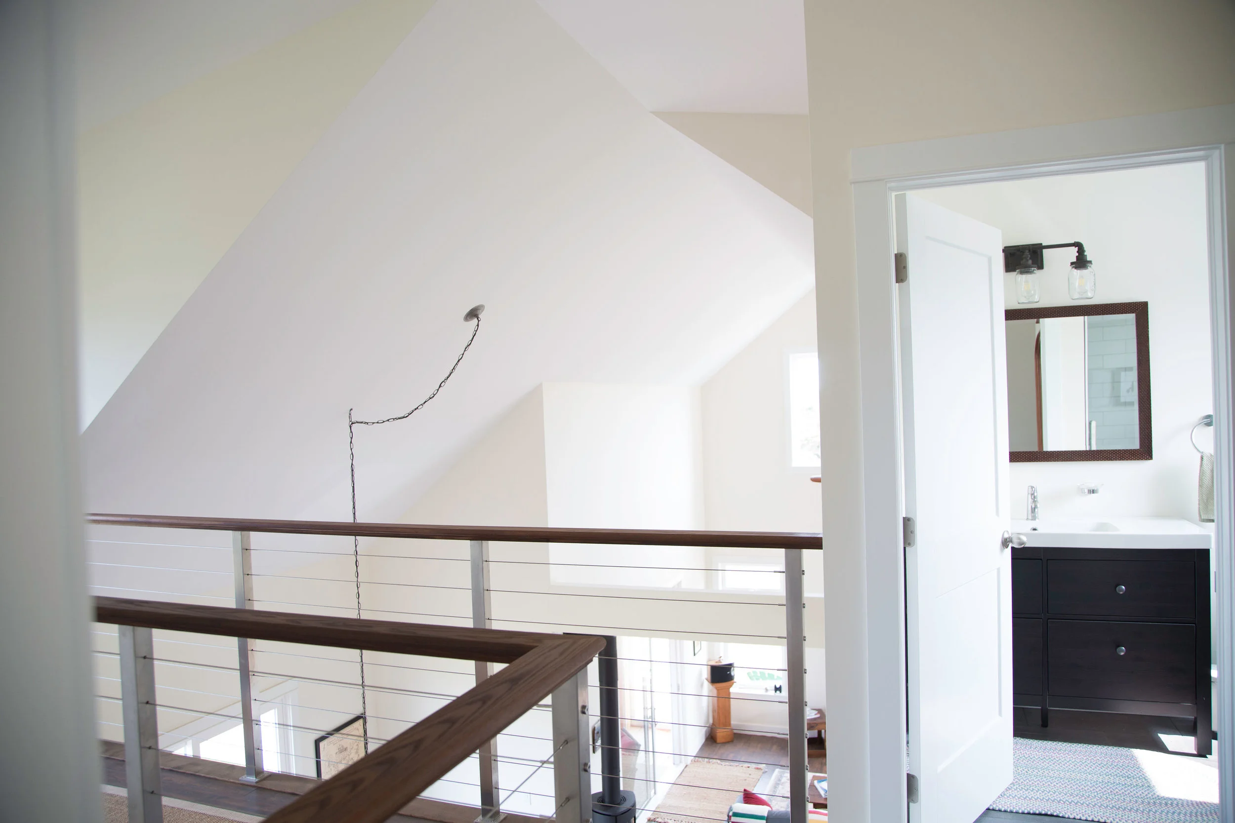 Second Floor Bathroom and Living Area Below