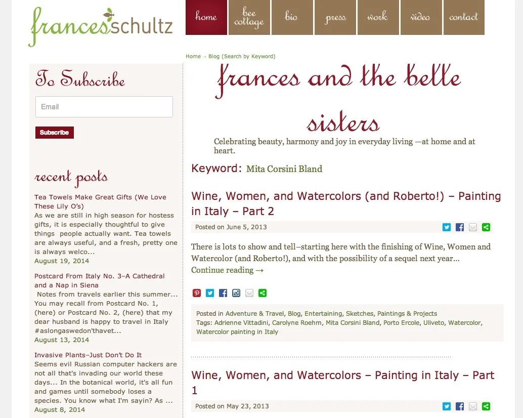 Frances Schultz: Painting in Italy