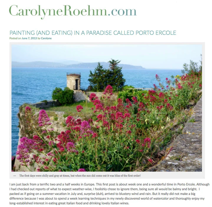 Carolyne Roehm: Painting (and Eating) in Porto Ercole