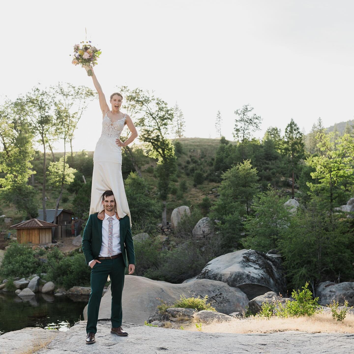 Some weddings are about timelines. This one was about time *together.* 

Charlotte + Ben dreamed up a summer camp weekend in the hills outside Yosemite&mdash;renting out an entire summer camp so they could celebrate with the people they love most. Th