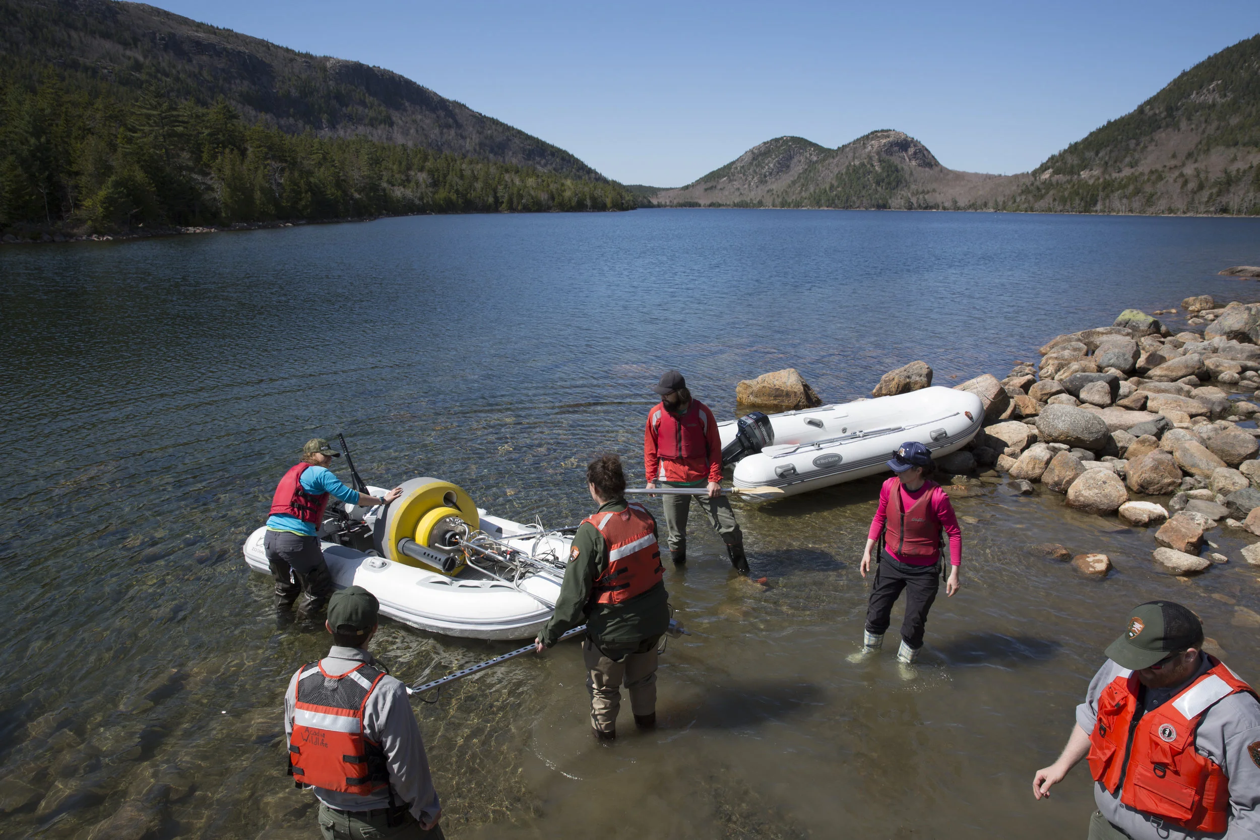 One boat for the buoy and another for personnel