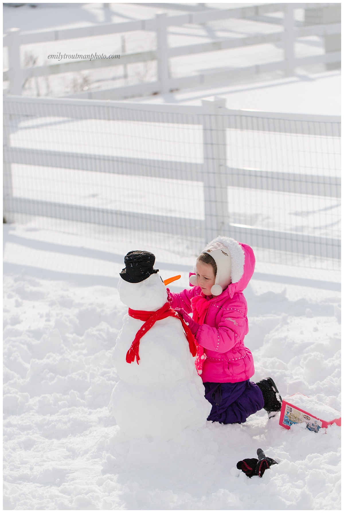 Working hard on Mr. Frosty