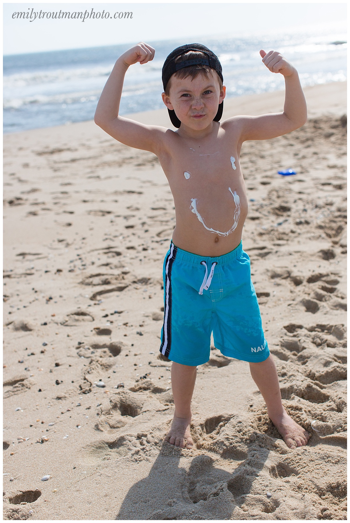This kid not only had his shirt off, he was in the 45 degree ocean multiple TIMES! God love him...