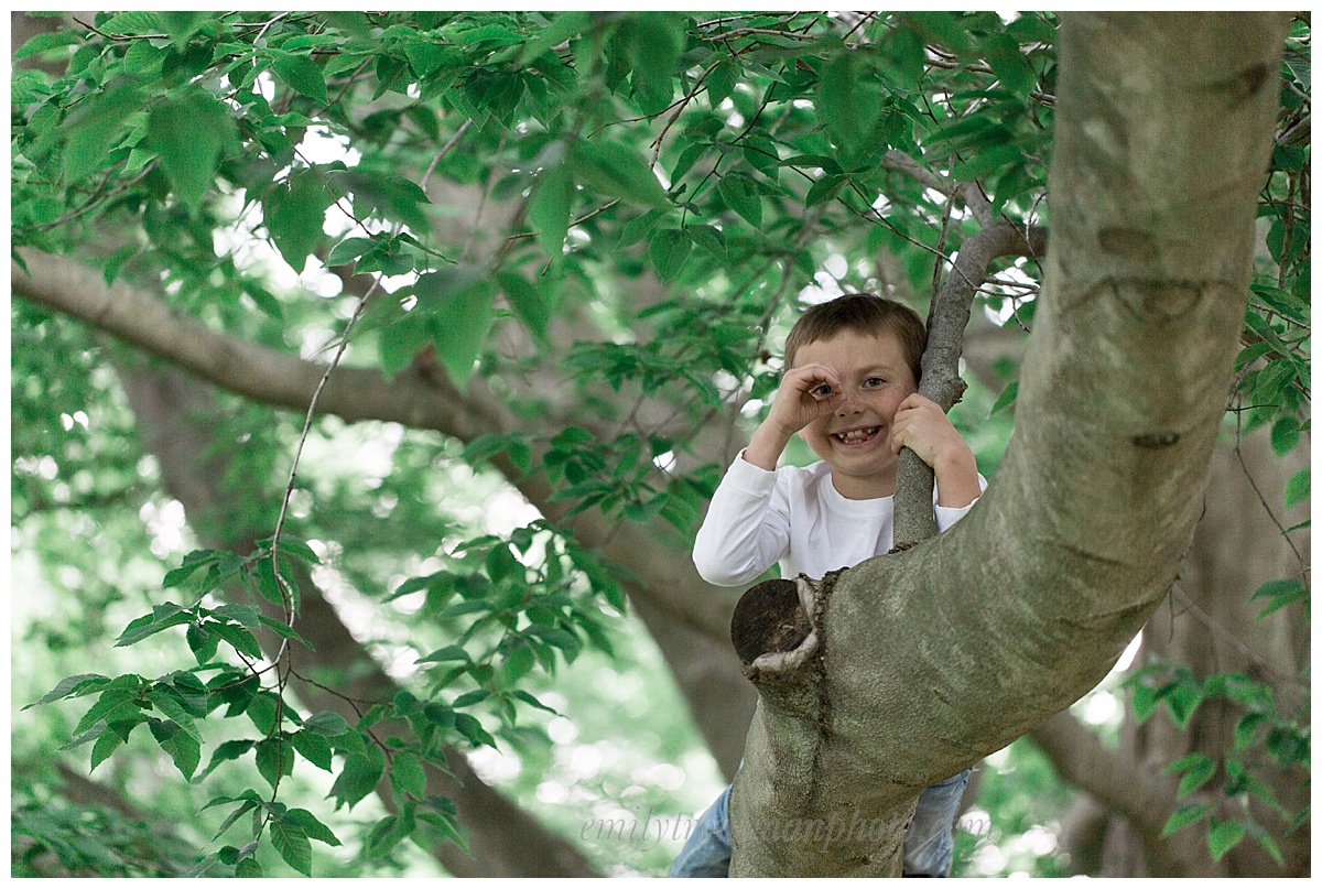 This kid loves to climb!