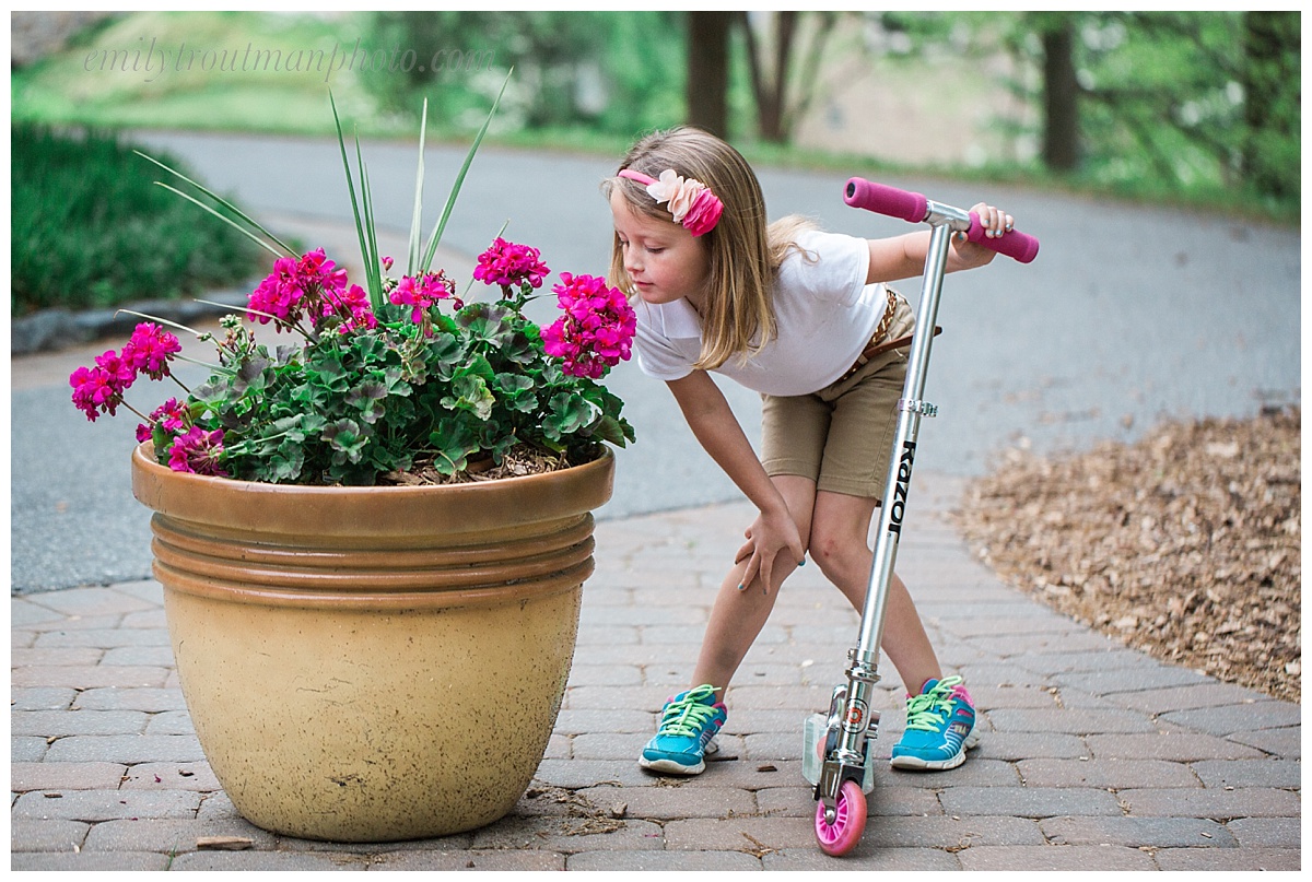 Totally unscripted, this girl does actually stop to smell the flowers in life!