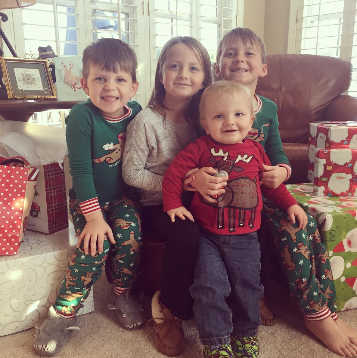 Here's the kiddos in the afternoon after some recover time! Loved seeing those smiles even if still in jammies :) 