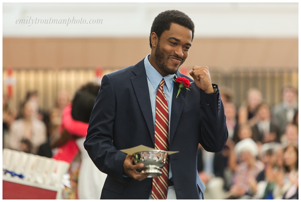 Jaryd Jones receives an award