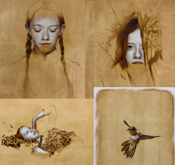 The sequence is based on eight custom-made paintings by artist Brad Kunkle , and created by Imaginary Forces, the design-based production studio.