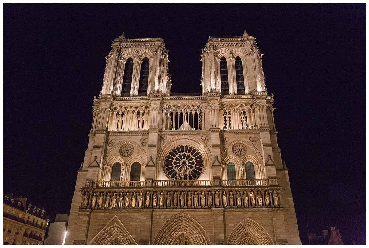 Notre Dame Cathedral at night