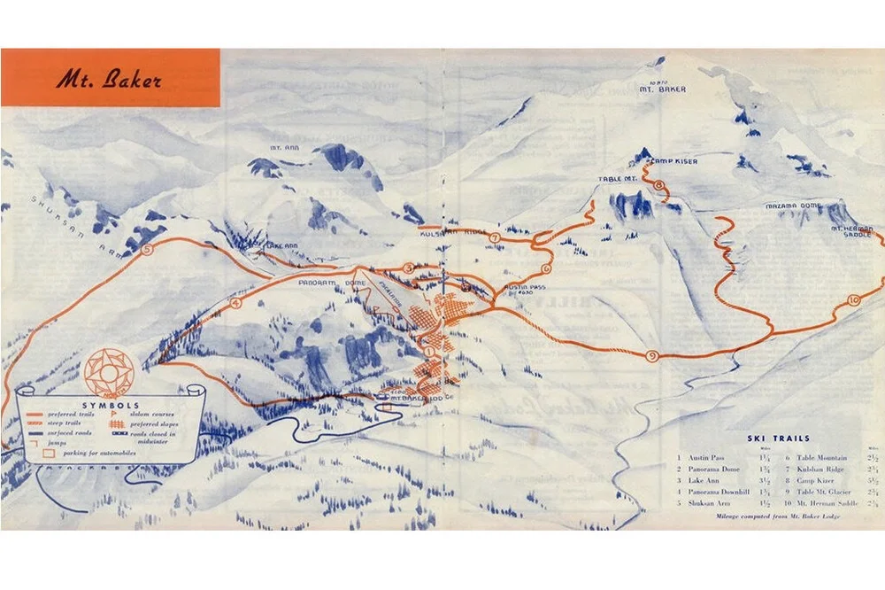 Mt Baker Backcountry Ski Map Cool Mountain History: Old School Mt Baker Backcountry Map — Simmons  Mountain Works