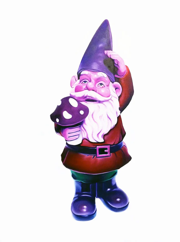 Red Gnome With Magic Mushroom