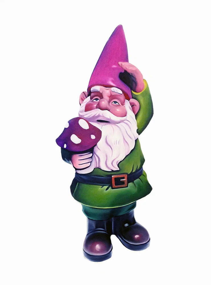 Green Gnome with Magic Mushroom 