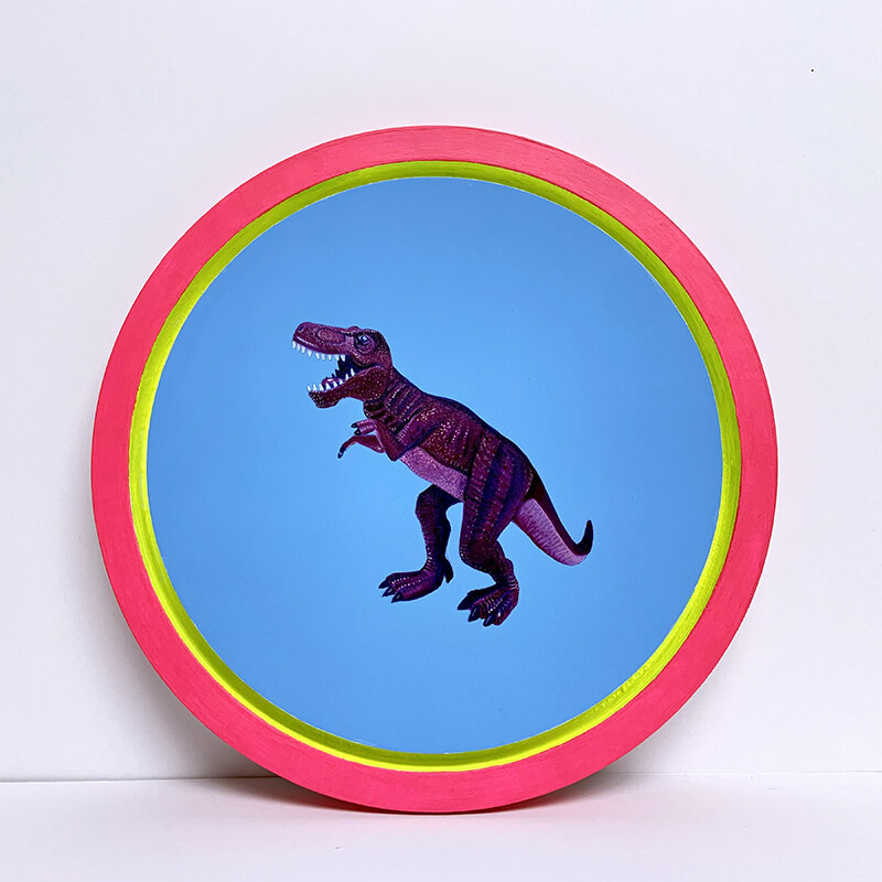 Magenta T.Rex on Blue